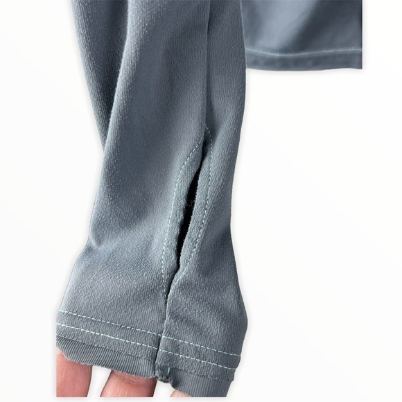 Free People Movement Womens Gray Teal Lined Hooded Half Zip Top Size Small - Picture 3 of 5